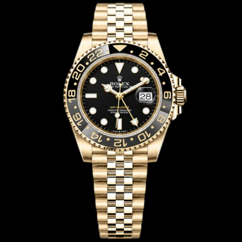 Rolex GMT-Master II Yellow Gold Black Dial Jubilee Bracelet "Bruce Wayne" | Ref. 126718GRNR