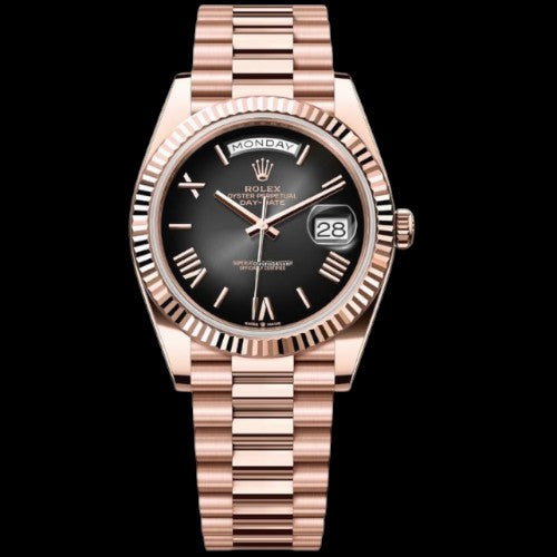 Rolex Day-Date 40 Everose Gold Slate Ombré Roman Dial President Bracelet | Ref. 228235