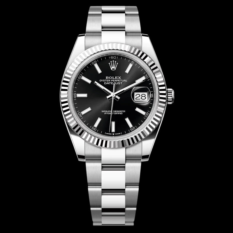 Rolex Datejust 41 Black Dial Fluted Bezel Oyster Bracelet | Ref. 126334